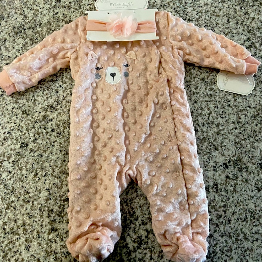 Pink footie 3 months